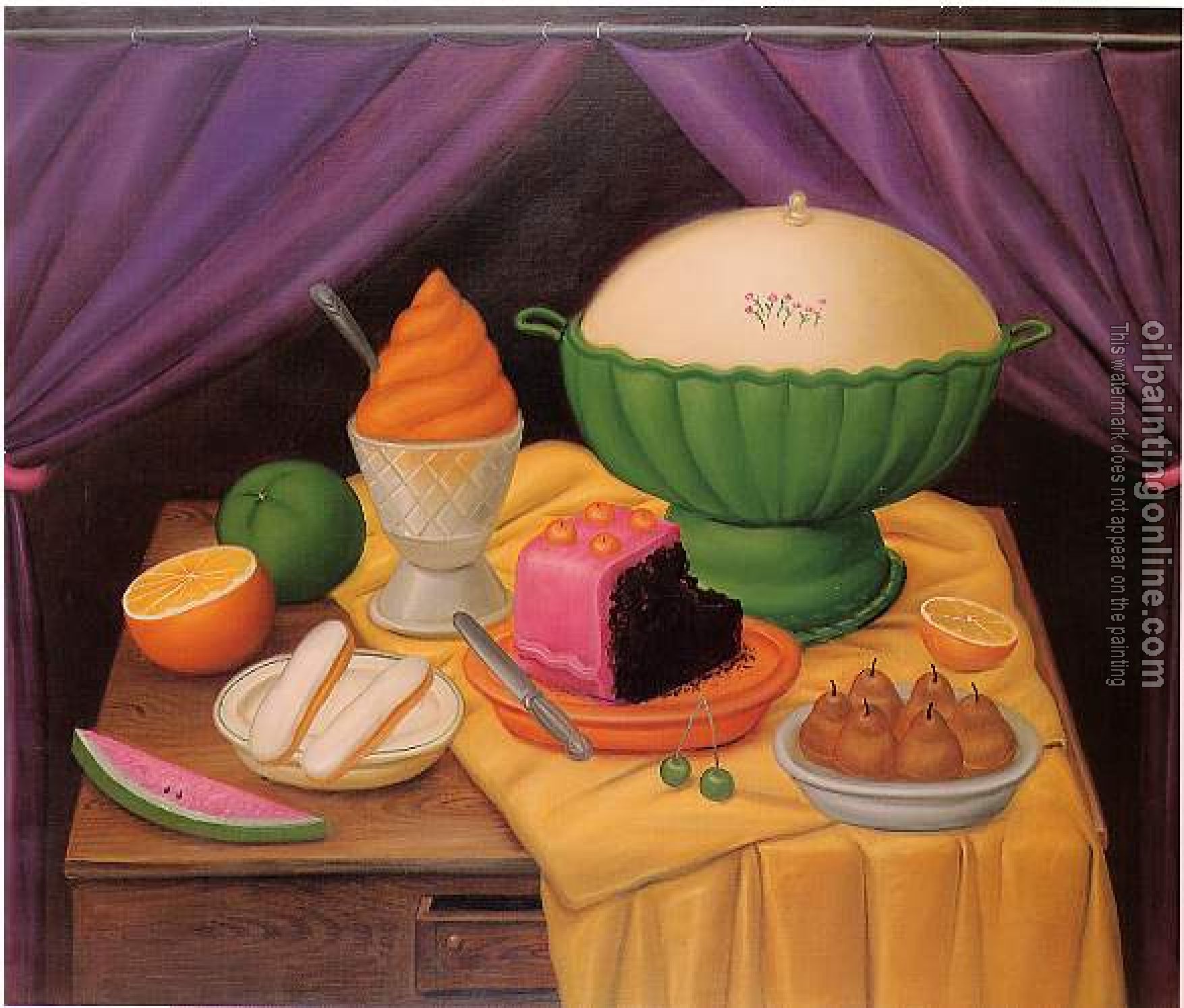 Botero, Fernando - Abstract oil painting.